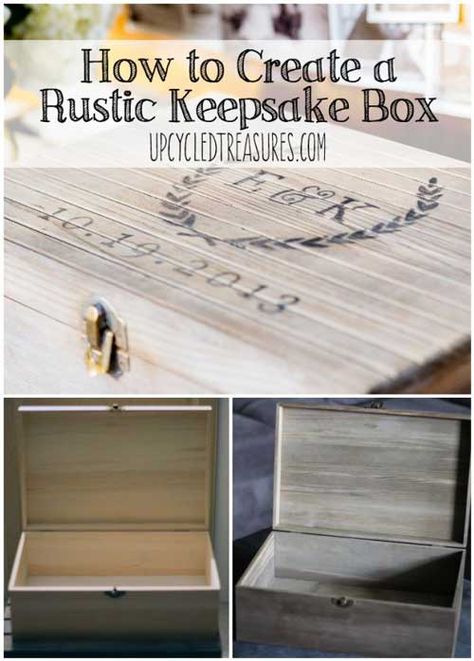 Tutorial for DIY memory box Diy Time Capsule, Keepsake Box Diy, Memories Box Diy, Sweet Ideas, Diy Wood Signs, Wooden Storage Boxes, Craft Stuff, Card Box Wedding, Wedding Boxes