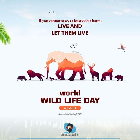 World Wild life day 2022 World Wildlife Day Poster, World Wild Life Day, World Wildlife Day, Maths Day, Life Day, Wildlife Day, Graphic Design Brochure, Design Brochure, Pet Day