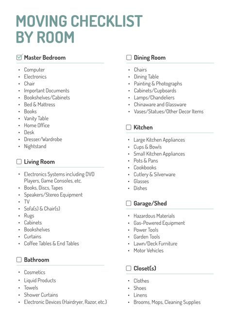 Moving Checklist Free Google Docs Template Packing Checklist Moving, To Do Checklist, Kitchen Desks, Docs Templates, Moving Checklist, Room Of One's Own, Packing Checklist, Garage Shed, Free Checklist