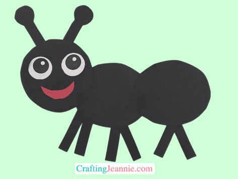 Ant Craft (Free Template) - Crafting Jeannie A For Ant Craft, Ants On A Log Craft, Ant Craft For Toddlers, Ant Crafts For Preschool, Preschool Insects Crafts, Ants Craft, Preschool Ant, Ants Printable, Ant Craft