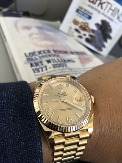 There’s gold in every book you read Men’s Gold Watch, Luxury Watch Aesthetic, Gold Rolex Mens, Gold Watch Outfit, Nicolas Russo, The Sweetest Oblivion, Danielle Lori, Cowboy Aesthetic, Gold Rolex