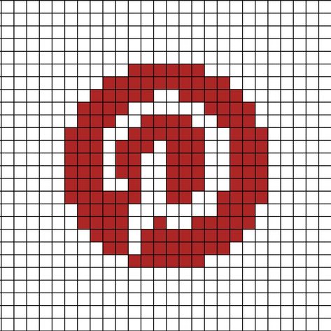 A pixel art template of the Pinterest logo from 2011, through today. Pixel Art Social Media, Pixel Art Emoji, Pixel Art Logo, Pixel Logo, Graph Paper Drawings, Easy Perler Beads Ideas, Easy Pixel Art, Pixel Art Templates, Pixel Drawing