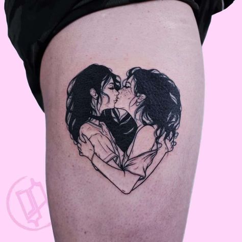 Couple Kissing Love Tattoo Courage Tattoos, Pride Tattoo, Cross Tattoos For Women, Kunst Tattoos, Beautiful Tattoos For Women, Tattoo Zeichnungen, Small Girl Tattoos, Wrist Tattoos For Women, Hot Tattoos