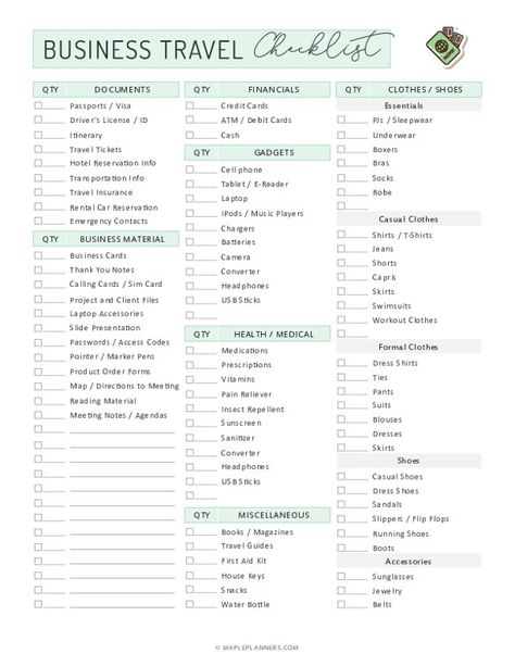 Business Travel Packing Checklist Template Business Travel Packing List, Business Travel Packing, Packing Checklist Template, Business Trip Packing List, Packing List For Women, Business Trip Packing, Financial Budget Planner, Personal Budget Planner, Weekly Budget Planner