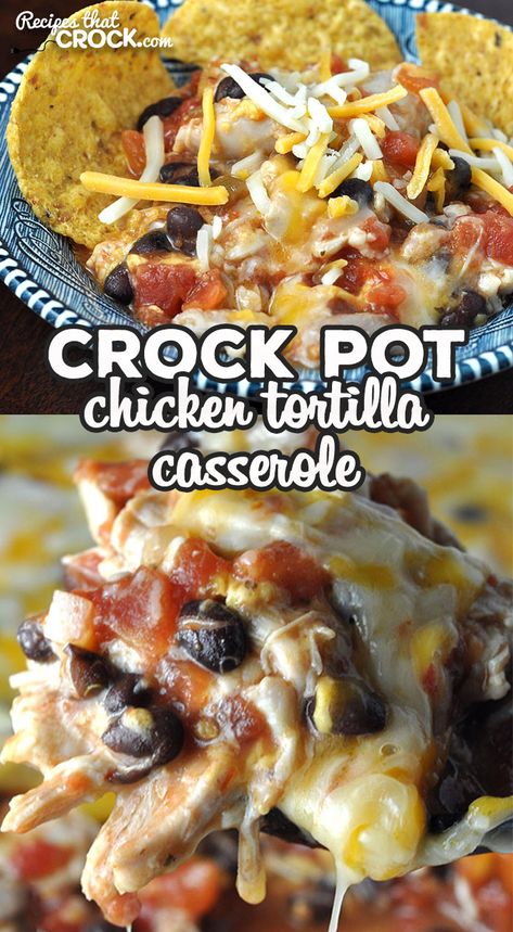 Mexican Casserole In Crockpot, Crock Pot Camping Meals, Summer Crock Pot Meals, Camping Crockpot Meals, Tortilla Casserole Recipes, Chicken Tortilla Casserole, Recipe Casserole, Meatloaf Casserole, Tortilla Casserole