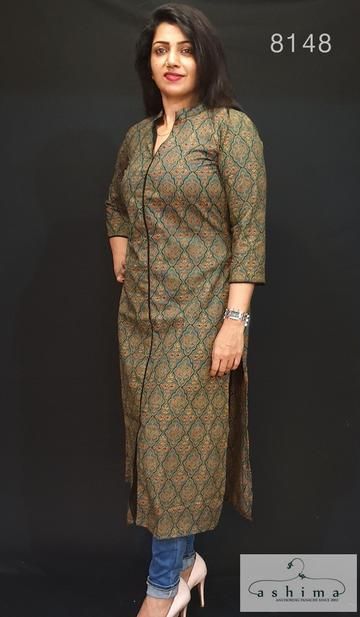 Kurtis – Ashima Fashion Store Plain Kurti Designs, Printed Kurti Designs, Long Blouse Designs, Silk Kurti Designs, Indian Kurti Designs, Kurti Sleeves Design, Rayon Kurti, New Kurti Designs, Churidar Designs