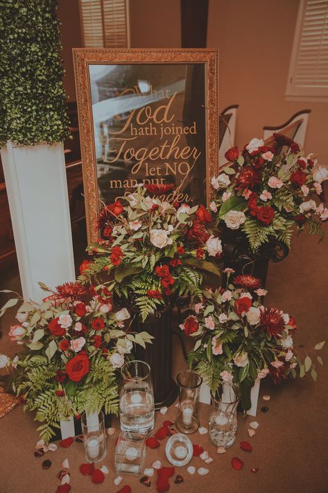 Aisle Decor • Wedding • Reds, Black/White, Florals. Red And Greenery Wedding, Aisle Decor Wedding, Wedding Isles, White Florals, Aisle Decor, Hollywood Glam, Greenery Wedding, Red Wedding, Vintage Hollywood