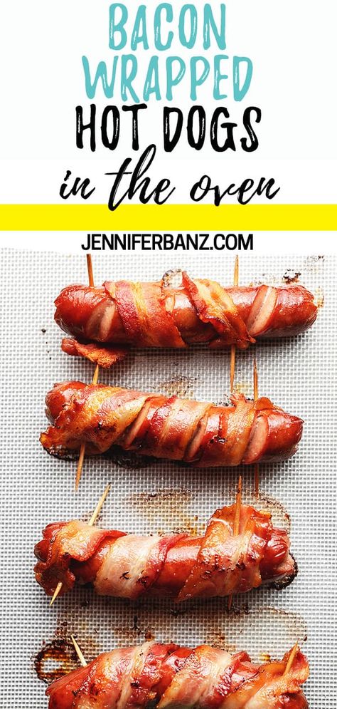 Oven Hot Dogs, Recipes Using Bacon, Danger Dog, Bacon Hot Dogs, Baked Hot Dogs, Bacon Wrapped Hotdogs, Low Carb Breakfast Casserole, Wrapped Hot Dogs, Oven Baked Bacon