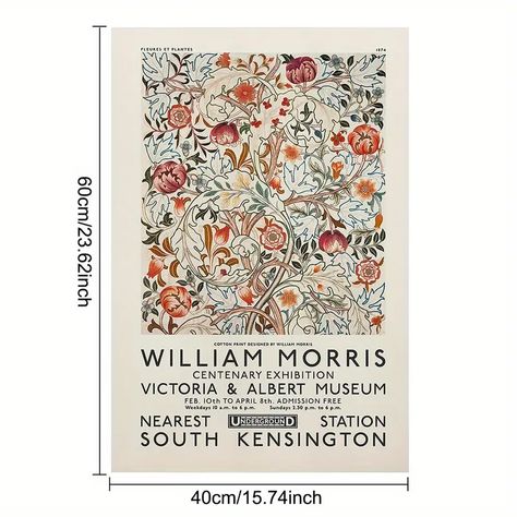 1pc Abstract Canvas Painting William Morris Vintage Flower And Plant Painting On Canvas Wall Art Artwork Wall Painting For Bathroom Bedroom Office Living Room Home Wall Decor No Frame | 24/7 Customer Service | Temu Living Room Murals, William Morris Patterns, William Morris Art, Ohara Koson, Abstract Pictures, Henri Rousseau, Art Minimaliste, Linen Tea Towel, White Picture