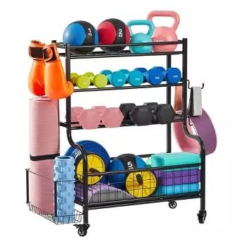 Carts & Drawer Storage : Page 2 : Target Sports Equipment Organization, Side Basket, Fitness Space, Dumbbell Storage, Sport Rack, Weight Rack, Dumbbell Rack, Workout Space, Storage Hooks