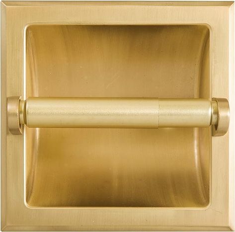 Amazon.com: SENTO Recessed Gold Toilet Paper Holder, Wall Mounted Heavy Duty Metal Toilet Paper Roll Holder with Rear Mounting Bracket, in Wall, Easy Installation, Satin Brass : Tools & Home Improvement In Wall Toilet Paper Holder, Recessed Toilet Paper Holder, Toilet Paper Holder Wall Mount, Gold Toilet, Wooden Bathroom Cabinets, Brass Toilet Paper Holder, Black Toilet Paper Holder, Black Toilet Paper, Toilet Paper Holder Wall