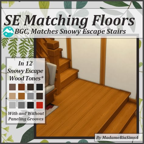 Snowy Escape Matching Floors (BGC) | MadameRia on Patreon Sims 4 Carpet Cc Maxis Match, Sims 4 Floor Maxis Match, Ts4 Snowy Escape Cc, Snowy Escape Cc, Sims 4 Snowy Escape Cc, Sims 4 Floor, Snowy Escape, Sims Furniture, Free Sims 4