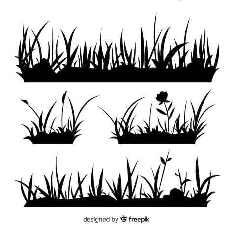 Grass Border, Grass Silhouette, Grass Vector, Svg Flowers, Leaf Vector, Black Grass, Svg Art, Flowers Svg, Leaves Art