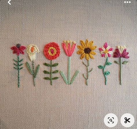 Pola Kristik, Basic Embroidery Stitches, Pola Sulam, Hand Embroidery Flowers, Brazilian Embroidery, Embroidery Flowers Pattern, Stitched Together, Simple Embroidery, 자수 디자인