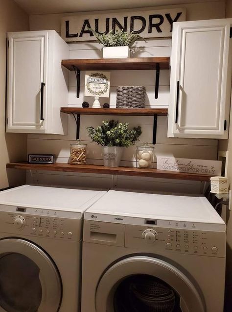 Laundy Room, Small Laundry Room Makeover, Rustic Laundry Rooms, Dream Laundry Room, Laundry Room Closet, Laundry Room Layouts, Laundry Room Renovation, Laundry Room Shelves, Laundry Room Ideas