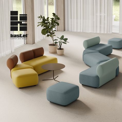 5 new Kastel seating collections: Seating for feel-good projects Sofa System, Furniture Business, Lobby Seating, Modular Chair, Interior Office, Modular Seating, Environmental Sustainability, Office Sofa, Furniture Design Living Room