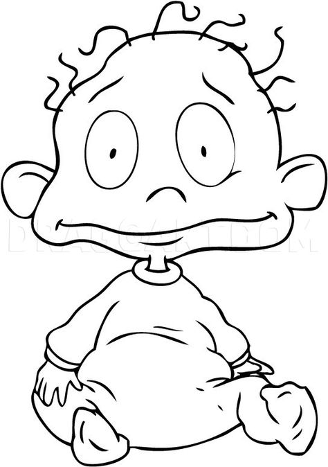 Rugrats Coloring Pages, Funny Coloring Pages, Atrapasueños Tattoo, Pickles Funny, Tommy Pickles, Baby Disney Characters, Baby Coloring Pages, Pencil Drawings For Beginners, Procreate Ipad Art