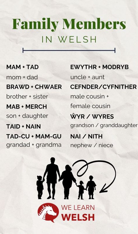 Welsh Paganism, Family In Different Languages, Welsh Ancestry, Learn Welsh, Welsh Words, Welsh Language, Different Languages, Brother Sister, To Speak