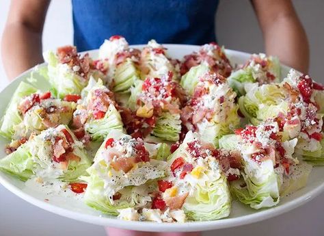 Mini Wedge Salad, Wedge Salads, Wedge Salad Recipes, Wedge Salad, Healthy Recipes Easy Snacks, Mozzarella Sticks, Healthy Snacks Easy, Healthy Appetizers, Crowd Pleaser