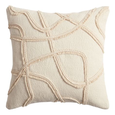 Ivory Throw Pillows, Beige Throw Pillows, Home Decor Brands, Abstract Pillows, Cost Plus World Market, Abstract Decor, Abstract Lines, Toss Pillows, World Market