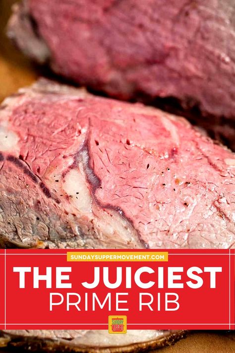 Our Boneless Prime Rib Roast Recipe is the ultimate easy meal! Not only is it melt-in-your-mouth delicious with the most amazing au jus, but it also uses simple ingredients and is easy to make. #SundaySupper #primerib #bonelessprimerib #primeribroast #ribroast #roast Boneless Standing Rib Roast, Boneless Prime Rib Roast Oven Easy, Boneless Prime Rib Roast Oven, Boneless Rib Roast, Reheating Prime Rib, Prime Rib Cooking Times, Boneless Prime Rib Recipe, Boneless Prime Rib, Perfect Prime Rib Roast