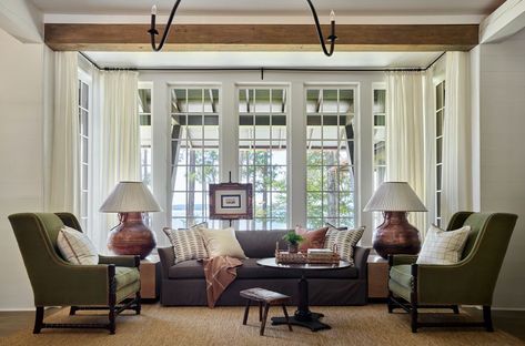 Tranquil Office, Ashley Gilbreath Interiors, Lakehouse Living Room, Ashley Gilbreath, Martin House, Beauty Design, Historic Home, Living Room Inspiration, Home Look