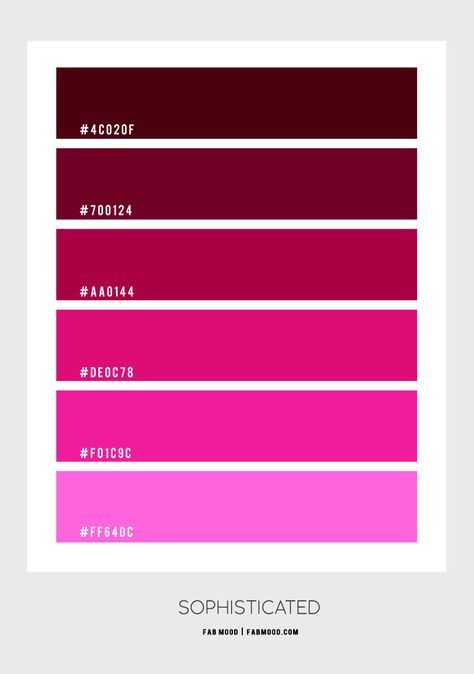 Dark Pink and Magenta Colour Palette #85 1 - Fab Mood | Wedding Colours, Wedding Themes, Wedding colour palettes Dark Pink Shade, Magenta Colour Palette, Dark Pink Shades, Color Palette Magenta, Dark Pink Colour, Desi Design, Fab Mood, Mood Wedding, Magenta Colour