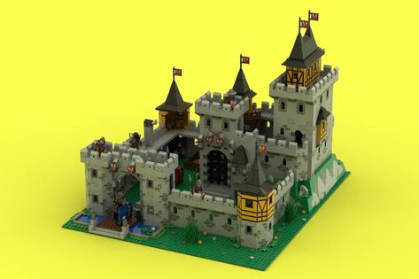 LEGO IDEAS - Vintage Classic Medieval Castle 2 Lego Castle Ideas, Lego Medieval, Lego Structures, Castle Layout, Lego Tree, Toy Castle, Chateau Medieval, Classic Lego, Minecraft Castle