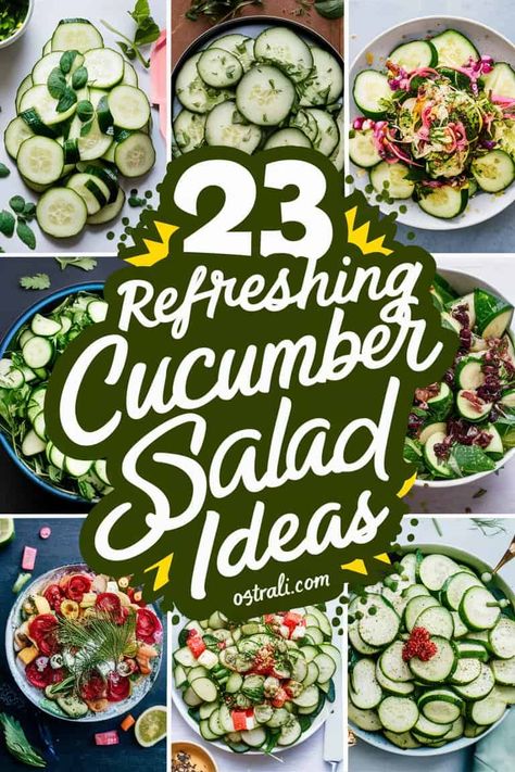 23 Refreshing Cucumber Salad Ideas to Inspire Your Summer Meal Prep Cucumber Salad, Watermelon Cucumber Feta Salad, Acai Bowl Recipe Easy, Healthy Cucumber Salad, Cucumber Salads, German Potato Salad Recipe, Easy Potluck, Keto Salads, Cucumber Avocado Salad