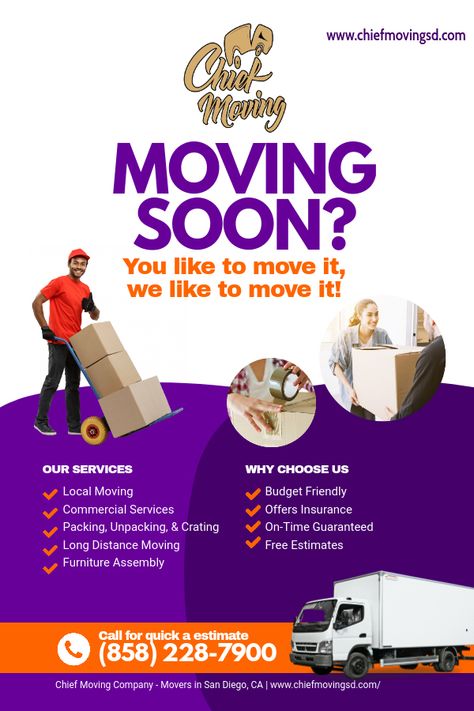 Better opportunity calling to move outside #SanDiego but worrying about #relocation process? Chief Moving is here to ease your task. We offer #LongDistanceMoving services in #SanDiego Our professionals are #Welltrained and #Equipped to handle any situation To avail our #Efficientservices at a #Effectivecost Contact us for a #free quote (858)228-7900 Or Get in touch https://www.chiefmovingsd.com/ Moving Budget, Dubai Home, House Movers, Movers And Packers, Best Movers, Professional Movers, Moving Long Distance, Packing To Move, Packing Services