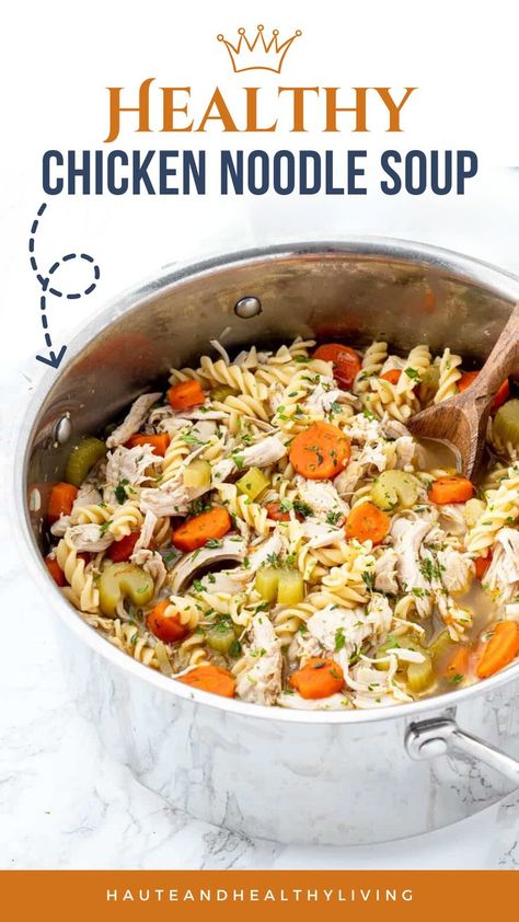 This healthy chicken noodle soup is a 30-minute recipe that’s perfect for batch cooking and much tastier than store-bought.