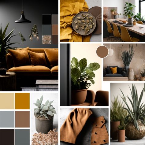 Is it time to give your space a new look and feel? This modern interior design moodboard features an elegant and sophisticated color palette of dark natural colors. The space is designed to create a sense of warmth and coziness, while also exuding a sense of elegance and luxury. The use of dark wood tones and natural materials, such as stone and leather, adds depth and texture to the space. The color scheme is complemented by sleek and modern furniture pieces, with clean lines and a minimalist a Modern Moodboard, Earth Tone Living Room, Japandi Furniture, Lofi Beats, Japandi Kitchen, Japandi Home, Interior Design Moodboard, Earthy Style, Design Moodboard