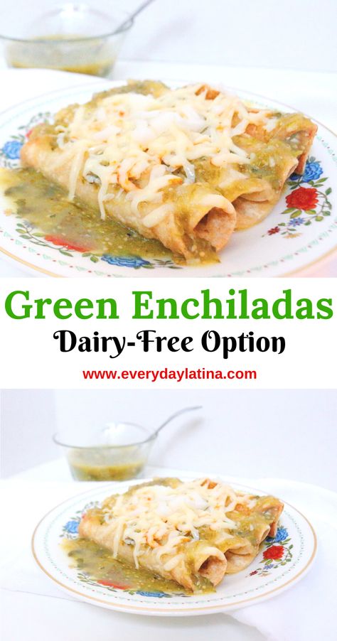 Green Chili Chicken Enchiladas Dairy Free, White Chicken Enchiladas Dairy Free, Gluten Free Dairy Free Chicken Enchiladas, Non Dairy Chicken Enchiladas, Gluten Free Dairy Free Enchiladas, Gf Df Enchiladas, Dairy Free Burritos, Non Dairy Enchiladas, Dairy Free Enchiladas Chicken