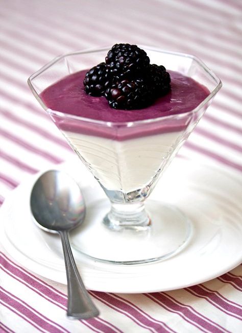 White Chocolate Pudding with Blackberry Curd » Tide & Thyme Blackberry Curd, White Chocolate Pudding, Yogurt Mousse, Trifle Pudding, Cake Filling, Curd Recipe, Smitten Kitchen, Creamy Desserts, Köstliche Desserts