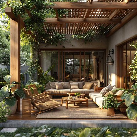 10+ Simple Yet Stunning Veranda Design Ideas for a Cozy Retreat • 333+ Images • [ArtFacade] Outdoor Kitchen Veranda, Garden Living Room Outdoor, Outdoor Veranda Ideas, Simple Rooftop Ideas, Cozy Terrace Ideas, Veranda Ideas Outdoor, Varanda Design, Luxury Outdoor Living Space, Veranda Ideas