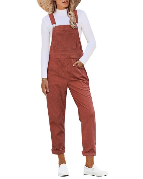 PRICES MAY VARY. luvamia baggy overalls for women 90s feature buckle strap closure, comfy corduroy fabric, functional pockets. The brown overalls for women are completed with tapered leg fit for relaxed vibes. Wear these loose fit overalls for women rolled hem or unrolled to define your own style. luvamia overalls for women cold weather are perfect for weekend adventures, work, vacation, party, street, going out, holiday, and more. The womens classic bib overalls offer both a blend of contempora Overall Shorts With Tights, Overall Dress Outfit, Overalls Outfit Winter, Boho Overalls, Winter Overalls, Brown Overalls, Overalls Outfits, Baggy Overalls, Trendy Overalls