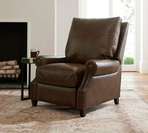 Recliner Chairs | Pottery Barn Leather Swivel Recliner, Swivel Recliner Chairs, Recliner Chairs, Swivel Recliner, Leather Recliner, Room Planner, Room Interior Design, Free Interior Design, Sit Back And Relax