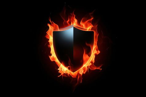 Photo fire in shield icon burning flame illuminated. | premium image by rawpixel.com / Hein Logo Black Background, Coastal Style Furniture, Fire Icons, Warrior Logo, Shield Icon, Burning Fire, Shield Logo, Circle Logos, Prayer Warrior