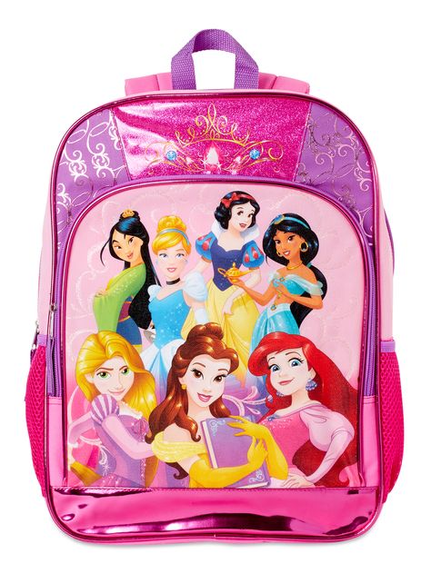 Disney Princess Backpack, Lavender  Give your princess on the go the cutest accessory with this Disney Princess backpack that takes her from sleepovers to school and everything in-between! Disney Princess Backpack, Princess Backpack, Glitter Backpack, New Disney Princesses, School Bookbags, Princess Kids, Kids' Bag, Pink Sparkly, Princess Dolls