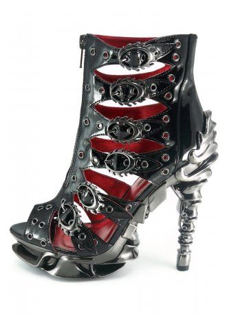 Hades Footwear Crimson, £179.99 Hades Footwear, Steampunk Shoes, Goth Boots, Gothic Boots, Gladiator Shoes, Gothic Shoes, Style Steampunk, Hot Heels, Womens Shoes High Heels