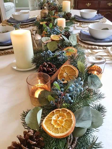 A Weary World Rejoices, Orange Christmas Decor, Weary World Rejoices, Cozy Fall Home, Rustic Diy Projects, Winter Centerpiece, Friendsgiving Dinner Party, Fall Home Decor Ideas, Winter Centerpieces