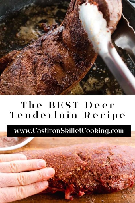 Seasoned, pan seared deer loin sliced with melted butter Deer Tenderloin Smoker Recipes, Marinade For Deer Tenderloin, Best Deer Tenderloin Recipe, Recipes For Deer Tenderloin, Venison Tenderloin Recipes Grilled, Baked Deer Tenderloin, Deer Tenderloin Recipes Grilled, Deer Tenderloin Recipe, Baked Venison Tenderloin Recipes