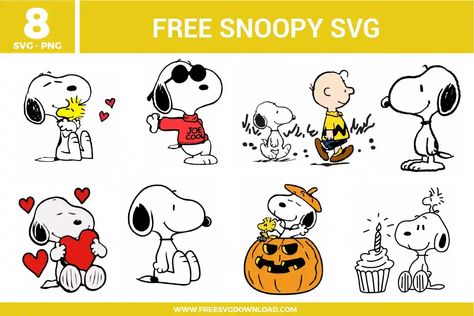 8 adorable free Snoopy SVG collection! Perfect for Cricut and Silhouette projects. From Halloween pumpkins to birthday celebrations, these versatile SVGs bring Peanuts charm to your DIY crafts. Snoopy Clip Art, Snoopy Svg, Peanuts Charm, Snoopy Birthday, Peanuts Halloween, Disney Easter, Snoopy Halloween, Alphabet Wallpaper, Free Svg Files