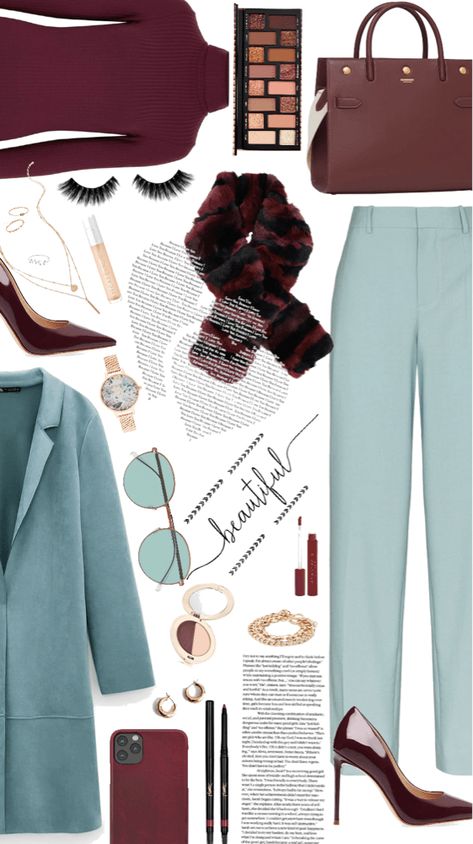 Teal And Burgundy Outfit, Maroon And Blue Outfit, Teal Trousers Outfit, Green And Maroon Outfit, Teal Color Combinations Outfits, Burgundy And Blue Outfit, Burgundy And Brown Outfit, Teal Outfit Ideas, Outfit Navidad