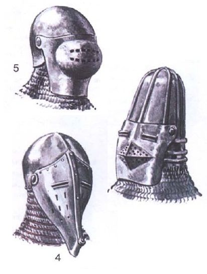 Late Middle Ages helmets Medieval Helmet Design, Medieval Helmets Design, Medieval Helmets Knights, Medieval Helmet, Funny Medieval, Medieval Helmet Types, Medieval Helmets, High Middle Ages, Military Drawings