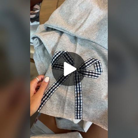 TikTok · With love, Lank LLC Bow Sweatshirt Diy, Side Bow Sweatshirt Diy, Diy Bow Sweatshirt, Sweatshirt Refashion, Going Back To College, Diy Sweatshirt, Diy Ribbon, Diy Bow, Recycle Clothes