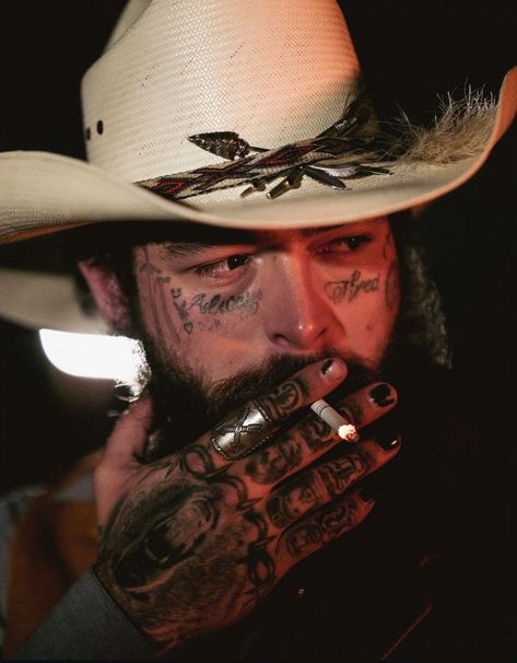 Post Malone Cowboy, Post Malone Country, Post Malone Video, Post Malone Album, Horrible Tattoos, Post Malone Wallpaper, Master Tattoo, Hello Darlin, Boy Post