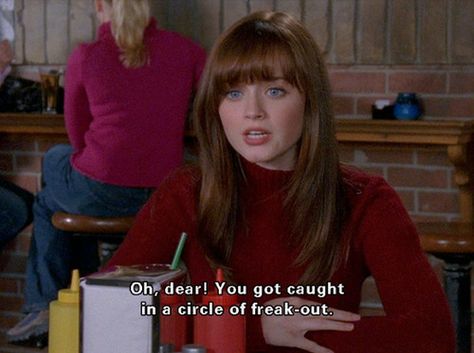 You got caught in a circle of freak out! | Gilmore Girls (season 6 episode 11 ) Rory Season 6 Hair, Rory Season 3 Hair, Rory Gilmore Season 6, Rory Gilmore Fringe, Rory Gilmore Season 6 Hair, Rory With Bangs, Bangs Rory Gilmore, Rory Gilmore Hair, Times I Couldn’t Stand Rory Gilmore