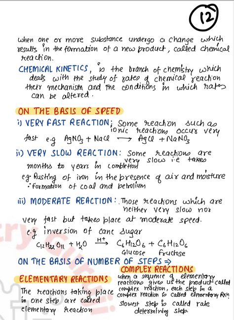 Chemical Kinetics Notes Class 12, Chemical Kinetics Notes, Chemistry Flashcards, Chemistry Formulas, Neet Notes, Chemical Kinetics, Books Notes, Chemistry Projects, Chemistry Basics