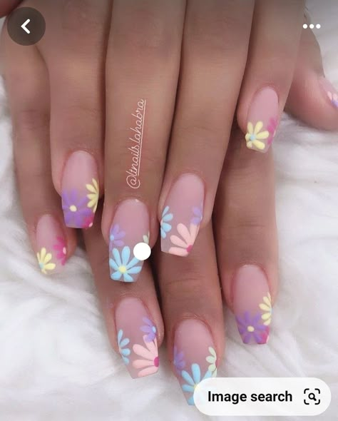 Easter Nails Easy, Easter Nail Designs, Easter Nail Art, Pink Glitter Nails, Flower Nail Designs, Spring Nail Art, Easter Nails, Short Acrylic Nails Designs, Nail Designs Spring